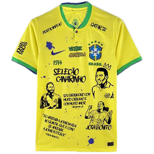 Brazil limited special edition X the last ten jersey with All time greats Pele and Ronaldinho along with Neymar Jr uniform 2022-2023